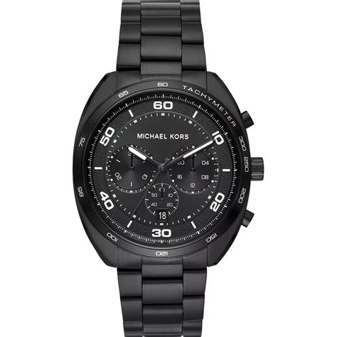 michael kors men's dane black ip and blue silicone watch|Men's Blue Oversized Watches .